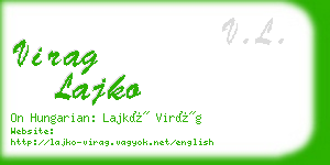 virag lajko business card